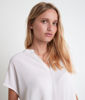 Picture of WALLAS POWDER PINK TWO-FABRIC V-NECK TOP